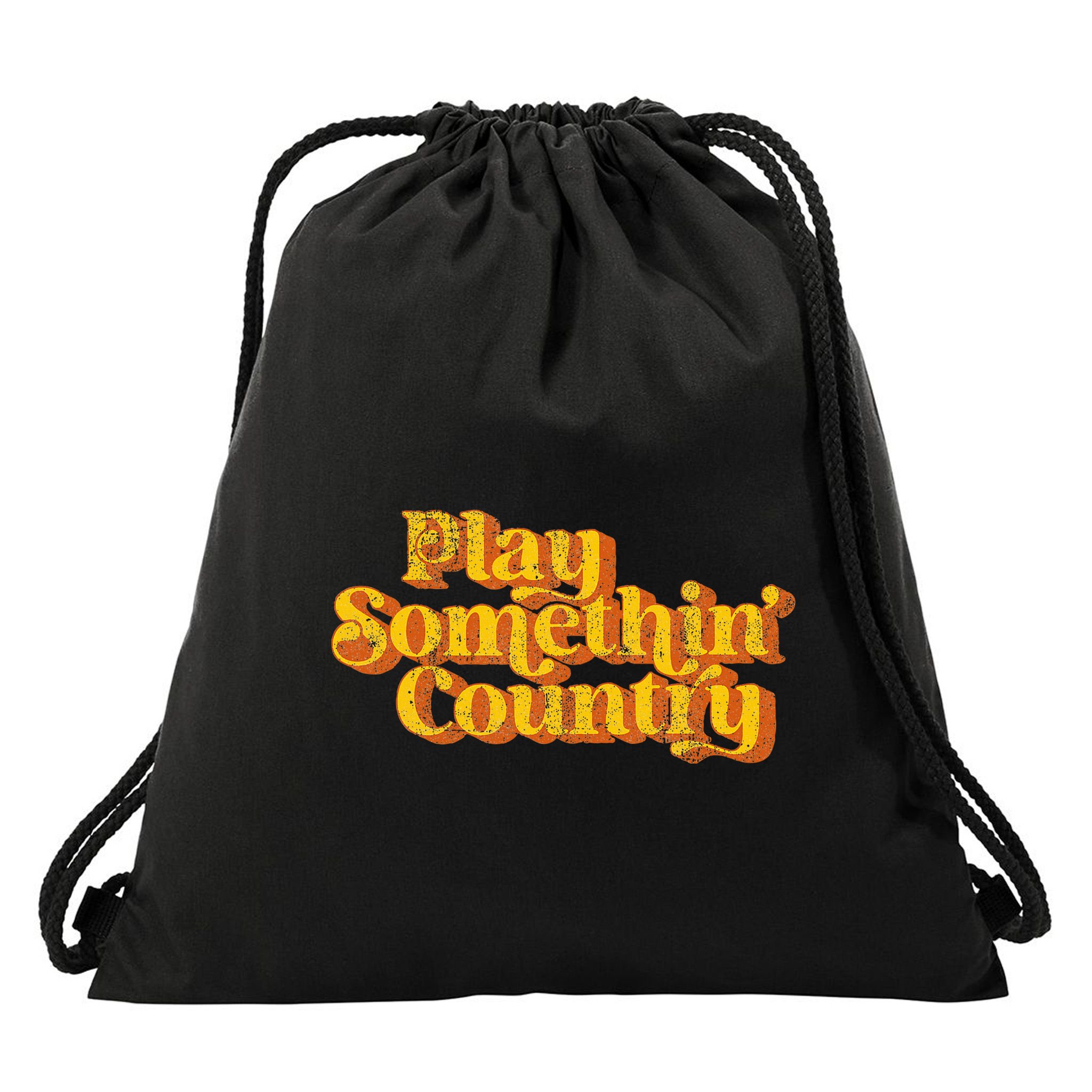 Play Something Country Music Saying Funny Retro 70S Drawstring Bag