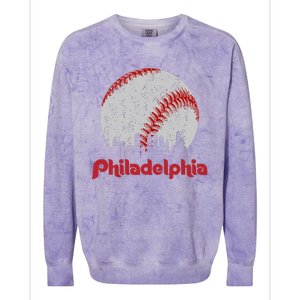 Philadelphia Skyline Cityscape Colorblast Crewneck Sweatshirt