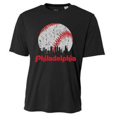 Philadelphia Skyline Cityscape Cooling Performance Crew T-Shirt