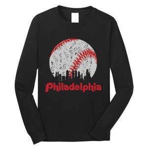 Philadelphia Skyline Cityscape Long Sleeve Shirt