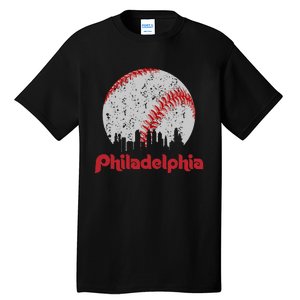 Philadelphia Skyline Cityscape Tall T-Shirt