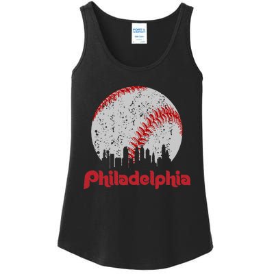 Philadelphia Skyline Cityscape Ladies Essential Tank