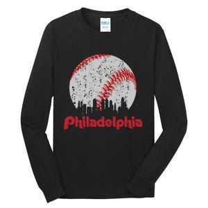 Philadelphia Skyline Cityscape Tall Long Sleeve T-Shirt