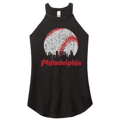 Philadelphia Skyline Cityscape Women’s Perfect Tri Rocker Tank