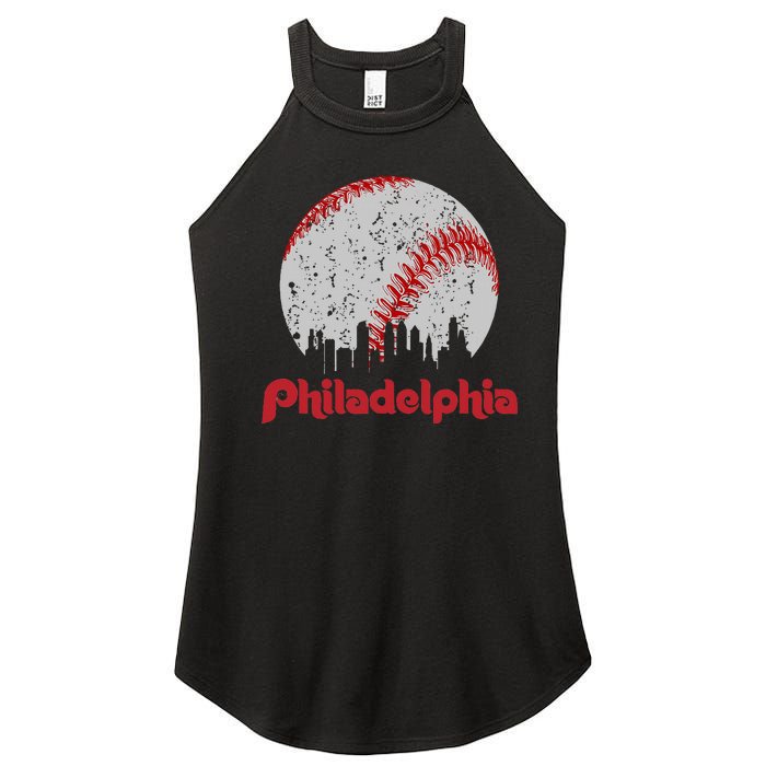 Philadelphia Skyline Cityscape Women’s Perfect Tri Rocker Tank