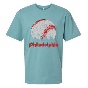 Philadelphia Skyline Cityscape Sueded Cloud Jersey T-Shirt