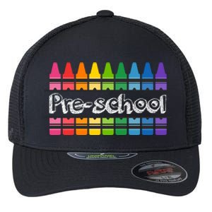 Pre School Colorful Crayons Back To School Flexfit Unipanel Trucker Cap