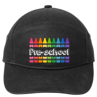 Pre School Colorful Crayons Back To School 7-Panel Snapback Hat