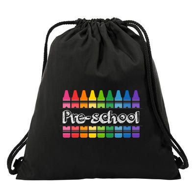 Pre School Colorful Crayons Back To School Drawstring Bag