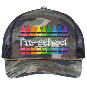 Pre School Colorful Crayons Back To School Retro Rope Trucker Hat Cap