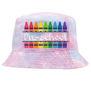 Pre School Colorful Crayons Back To School Tie-Dyed Bucket Hat