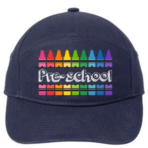 Pre School Colorful Crayons Back To School 7-Panel Snapback Hat