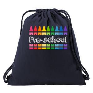 Pre School Colorful Crayons Back To School Drawstring Bag