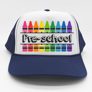 Pre School Colorful Crayons Back To School Trucker Hat