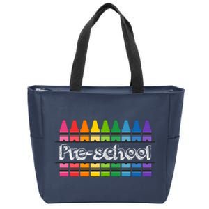 Pre School Colorful Crayons Back To School Zip Tote Bag