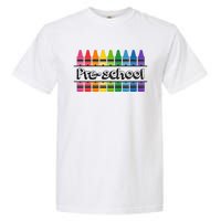 Pre School Colorful Crayons Back To School Garment-Dyed Heavyweight T-Shirt