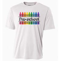 Pre School Colorful Crayons Back To School Cooling Performance Crew T-Shirt