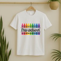 Pre School Colorful Crayons Back To School T-Shirt
