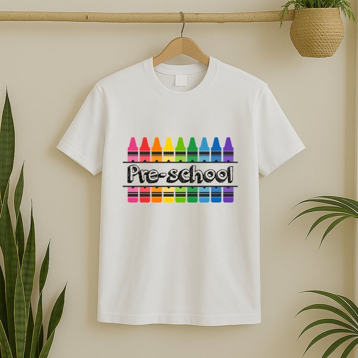 Pre School Colorful Crayons Back To School T-Shirt