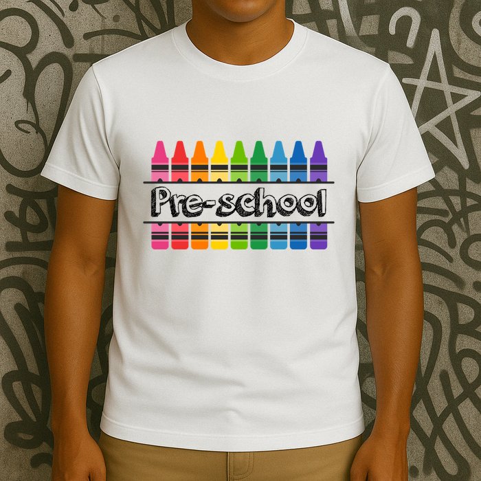 Pre School Colorful Crayons Back To School T-Shirt