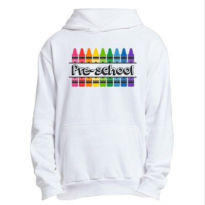 Pre School Colorful Crayons Back To School Urban Pullover Hoodie