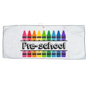 Pre School Colorful Crayons Back To School Large Microfiber Waffle Golf Towel