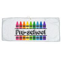 Pre School Colorful Crayons Back To School Large Microfiber Waffle Golf Towel