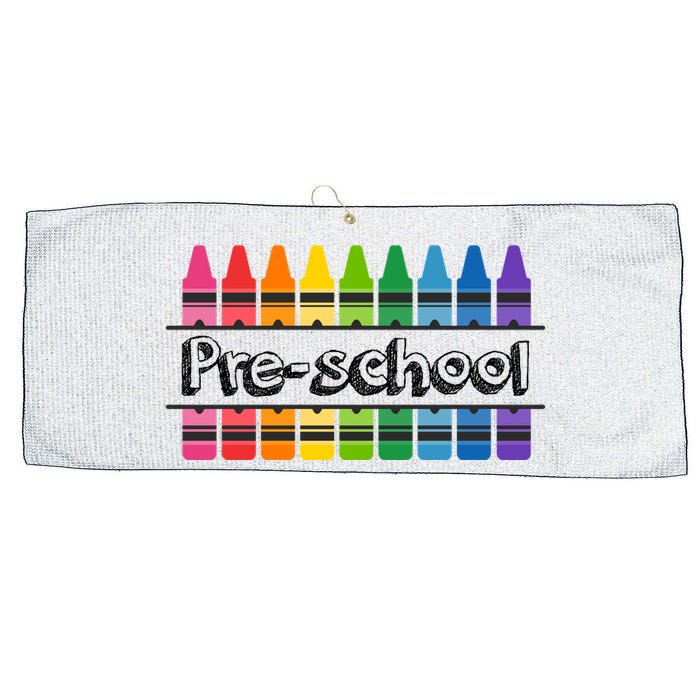 Pre School Colorful Crayons Back To School Large Microfiber Waffle Golf Towel