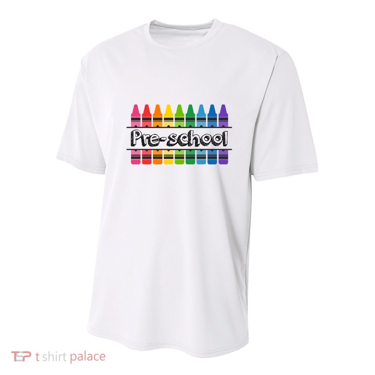 Pre School Colorful Crayons Back To School Youth Performance Sprint T-Shirt