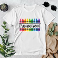 Pre School Colorful Crayons Back To School Premium T-Shirt
