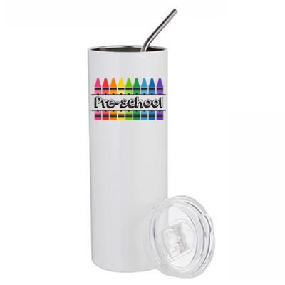 Pre School Colorful Crayons Back To School Stainless Steel Tumbler