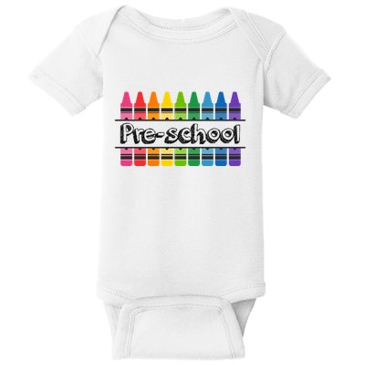 Pre School Colorful Crayons Back To School Baby Bodysuit
