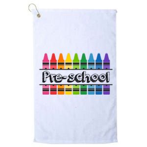 Pre School Colorful Crayons Back To School Platinum Collection Golf Towel