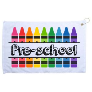 Pre School Colorful Crayons Back To School Grommeted Golf Towel