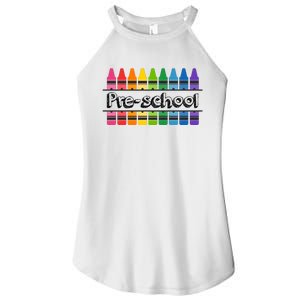 Pre School Colorful Crayons Back To School Women's Perfect Tri Rocker Tank