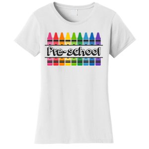 Pre School Colorful Crayons Back To School Women's T-Shirt