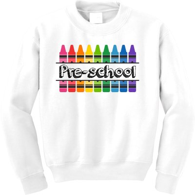 Pre School Colorful Crayons Back To School Kids Sweatshirt