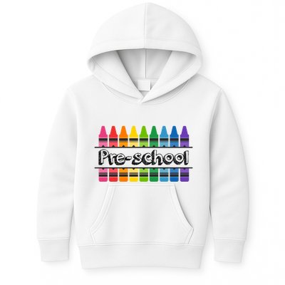 Pre School Colorful Crayons Back To School Kids Hoodie