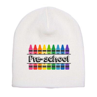 Pre School Colorful Crayons Back To School Short Acrylic Beanie