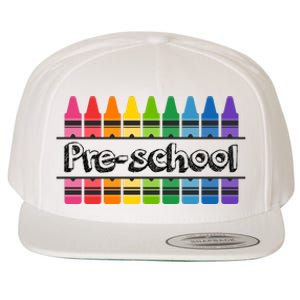 Pre School Colorful Crayons Back To School Wool Snapback Cap