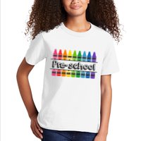 Pre School Colorful Crayons Back To School Kids T-Shirt