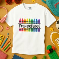 Pre School Colorful Crayons Back To School Kids T-Shirt