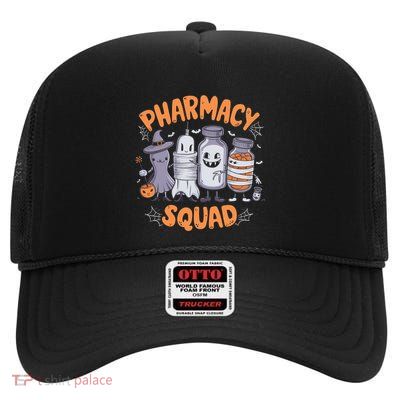Pharmacy Squad Cute Halloween Pharmacist Techs Students Fun Cool Gift High Crown Mesh Back Trucker Hat