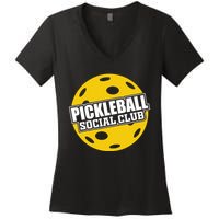 Pickleball Social Club Pickleball Gift Women's V-Neck T-Shirt