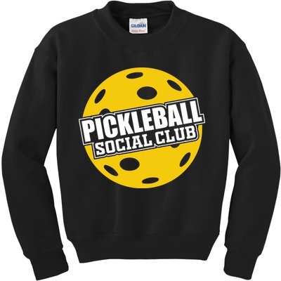 Pickleball Social Club Pickleball Gift Kids Sweatshirt
