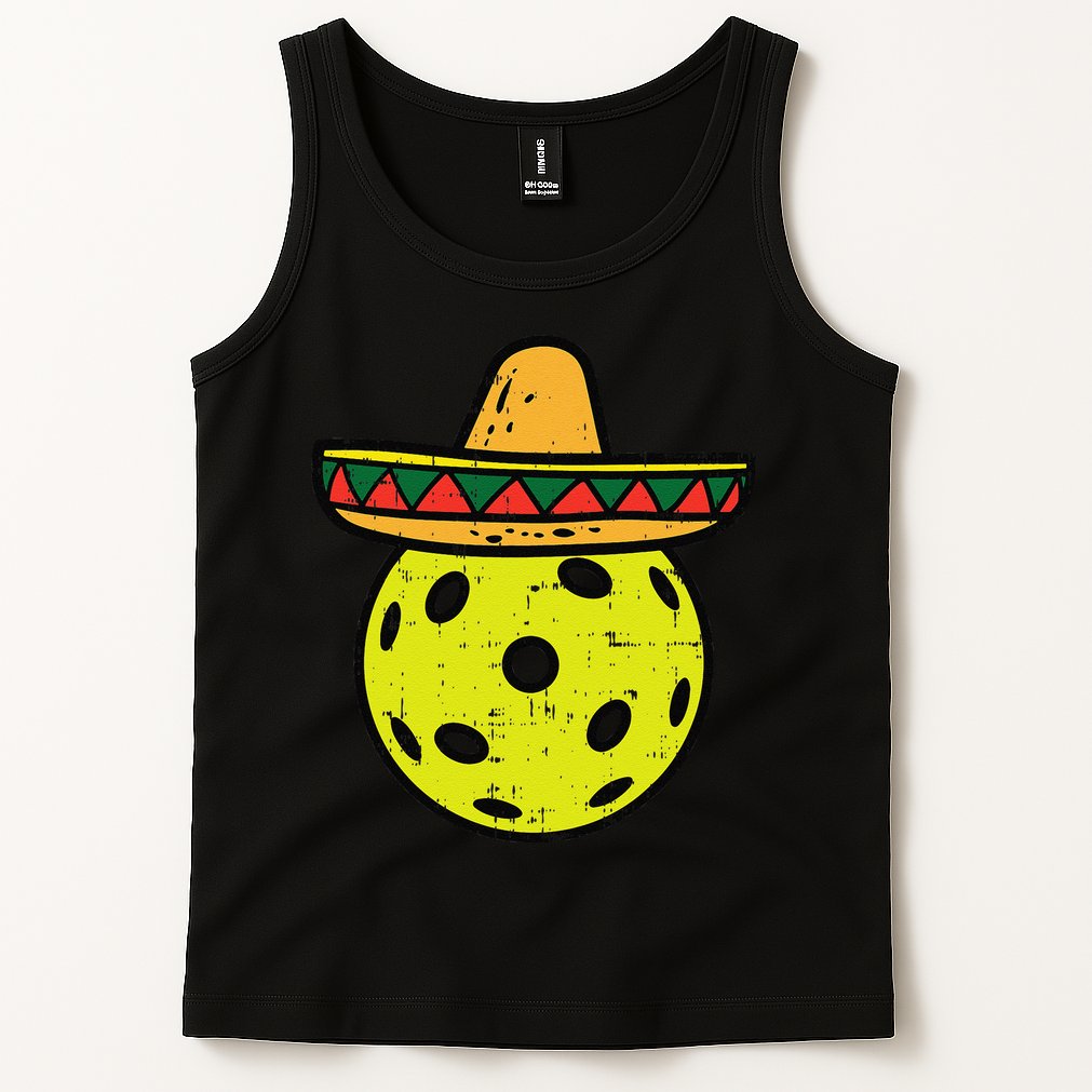 Pickleball Sombrero Cinco De Mayo Fiesta Sport Mexican Tank Top