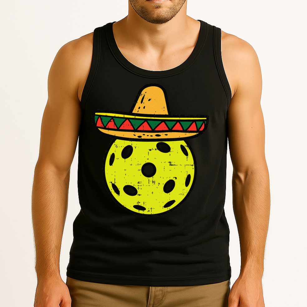 Pickleball Sombrero Cinco De Mayo Fiesta Sport Mexican Tank Top