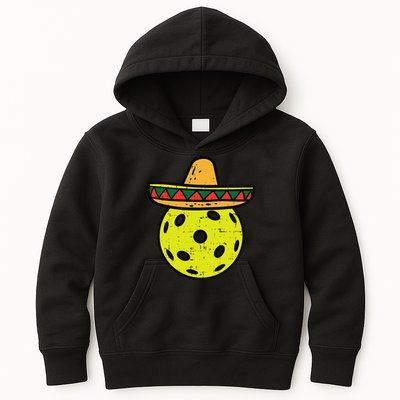 Pickleball Sombrero Cinco De Mayo Fiesta Sport Mexican Kids Hoodie