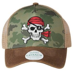 Pirate Skull Crossbones Halloween Costume Legacy Tie Dye Trucker Hat