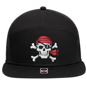 Pirate Skull Crossbones Halloween Costume 7 Panel Mesh Trucker Snapback Hat